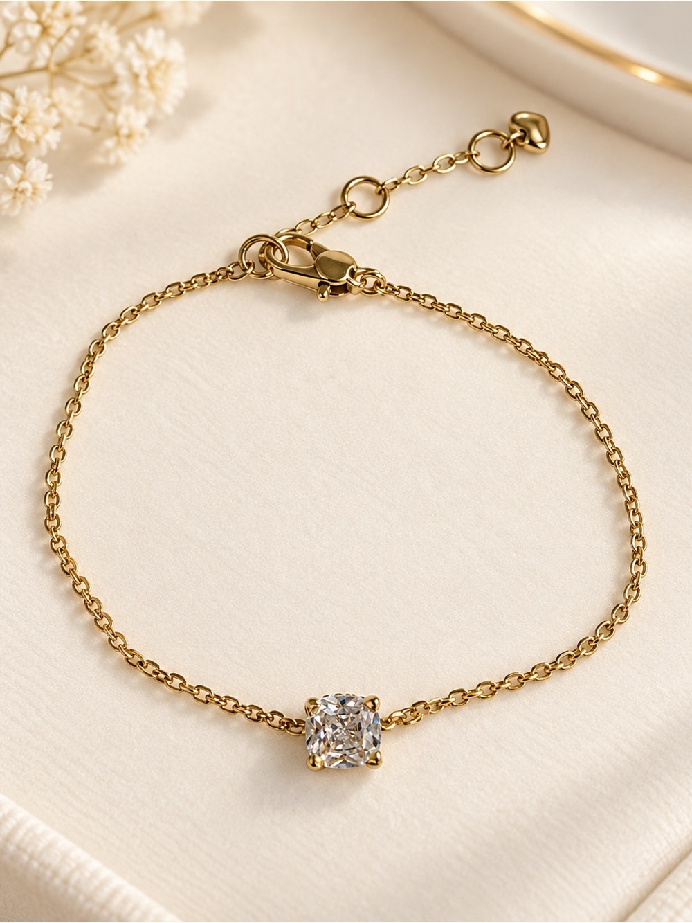 Kate Spade New York Solitaire Crystal Bracelet Gold Tone Adjustable